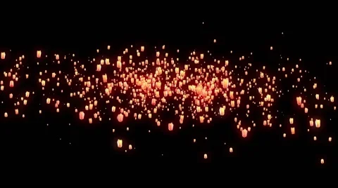 Flying Lantern Long Shot Video stock 47810691