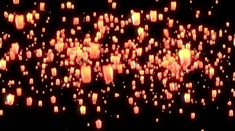 Flying Lantern Medium Close UP Video stock 47810891