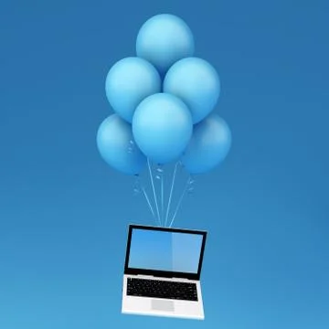 Flying laptop Stock Illustration