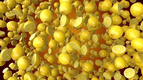 Flying lemons towards the camera 스톡 동영상 231488099