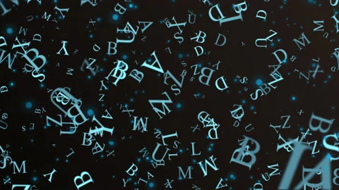 Flying letter Blue Video stock 153691912