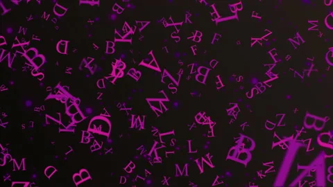 Flying letter purple Video stock 150789565