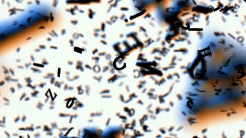 Flying letters with alpha matte. Stock Footage 89312581