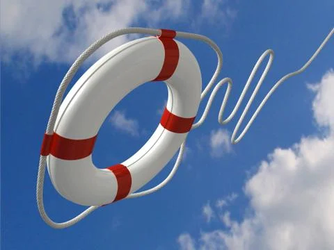 Flying life preserver Stock Illustration