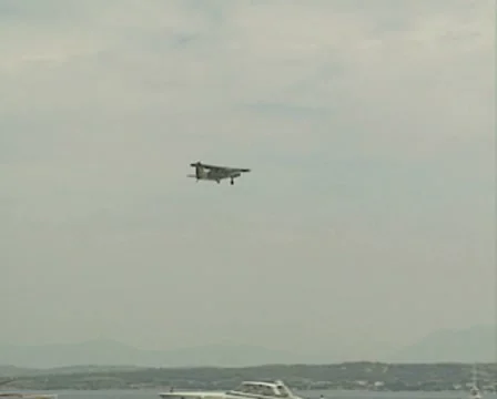 Flying light airplane Stock Footage