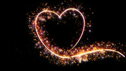 Flying light heart shine alpha Stock-Footage 100032839