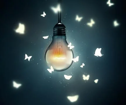 Flying on light Stock Illustration