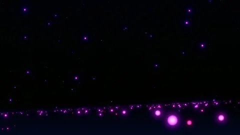 Flying lights from a bright starry sky, neon lights falling Stock Footage 268576625