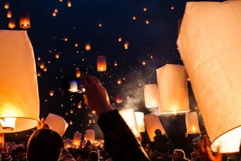 Flying lights Stock Photos