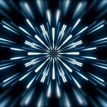 Flying lines into digital technologic tunnel. Futuristic technology abstract  イラスト素材