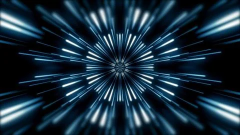 Flying lines into digital technologic tunnel. Futuristic technology abstract  스톡 일러스트