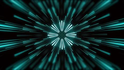 Flying lines into digital technologic tunnel. Futuristic technology abstract  스톡 일러스트