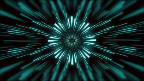 Flying lines into digital technologic tunnel. Futuristic technology abstract  イラスト素材