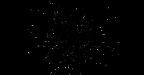 Flying lines Sci-fi digital, space footage with motion galaxy, comets on dark Stock-Illustration