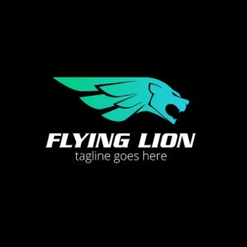 Flying Lion logo Stock Illustration