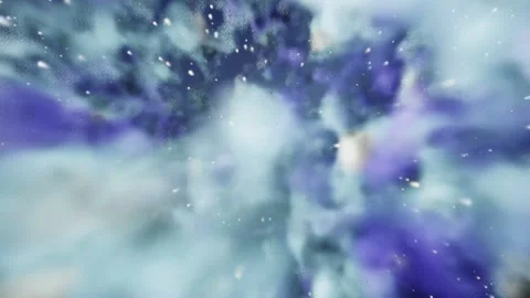 Flying loop through a deep indigo and blue cosmic nebula Video stock 347579660