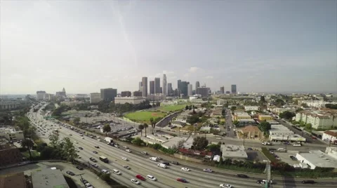Flying in Los Angeles Stock Footage 58568229