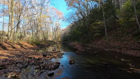 Flying low over the Creek Stock Footage 231899712