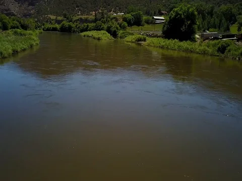 Flying Low Over River Stock Footage 77206829