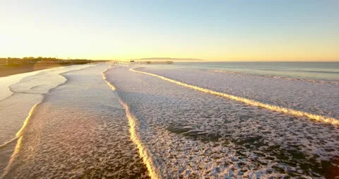 Flying low over waves. Pacific Ocean. 4k Aerial Stock Footage 145290630