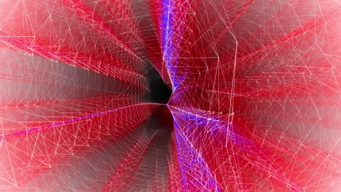 Flying in a luminous tunnel of intertwined dots and lines 1 Stock Footage 291756097