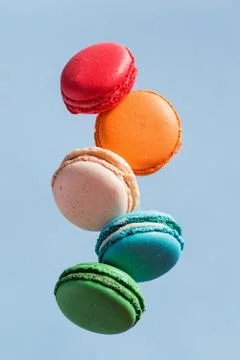 Flying Macarons Stock Photos