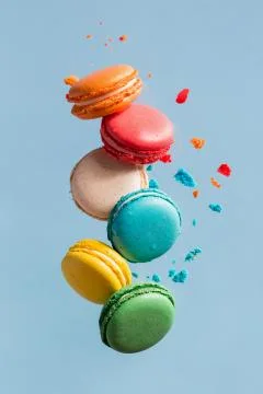 Flying Macarons Stock Photos