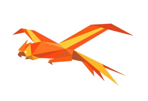 Flying macaw parrot Stock Illustration