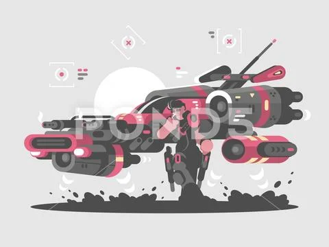 Flying machine of future Stock Illustration