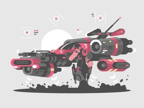 Flying machine of future Stock Illustration