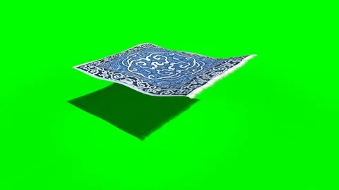 Flying Magic Carpet Lands Green Screen 3D Rendering Animation Stock Footage 87069187