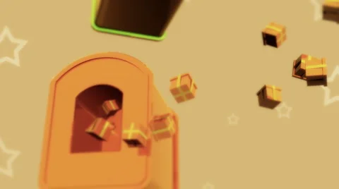 Flying Mailbox and Gift Released  Stock Footage 950857