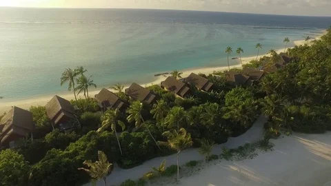 Flying on Maldives Islands Stock Footage 82201881