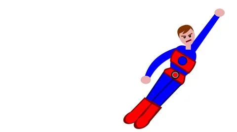 Flying Male Superhero - Vector Illustrazione stock