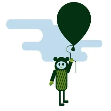 Flying man flat color illustration Stock Illustration