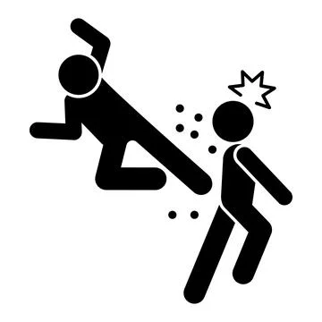 Flying man kick icon. Simple pictogram of fighting icons for ui and ux, website Ilustração Stock
