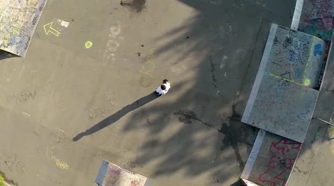 FLYING UP MAN ON SKATEPARK Stock Footage 43248674