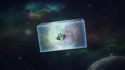 Flying Man Trapped In Another Dimension In Space Stockbeeldmateriaal 168760736