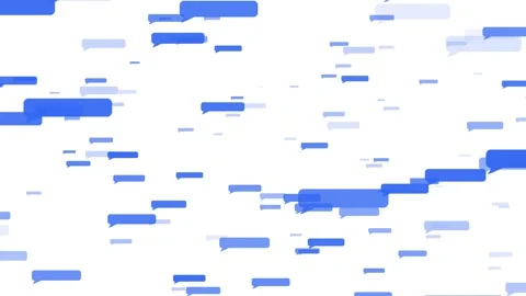 Flying many message bubbles floating animation isolated on white background Stock Footage 345024426