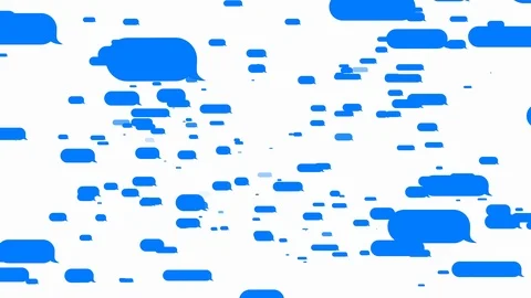 Flying many message bubbles, messages bubbles on white screen Stock Footage 125052699