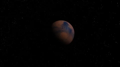 Flying by Mars through outer space Stock Footage