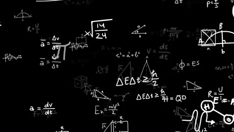 Flying Math and physics formula Equations Changing Fast Overlay Science Symbols. Stock Footage 336574383