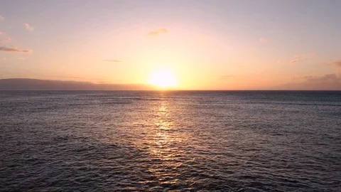 Flying into Maui Sunset Stock Footage 125447441