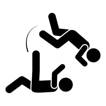 Flying men kick icon. Simple pictogram of fighting icons for ui and ux, website Ilustração Stock