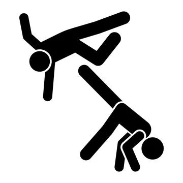 Flying men kick icon. Simple pictogram of fighting icons for ui and ux, website Ilustração Stock