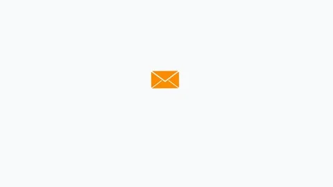 Flying Message flat design icon in orange color Stock Footage 342621619