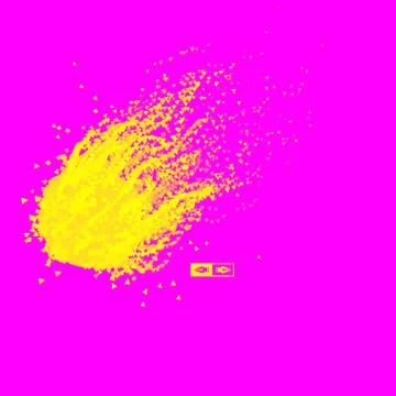 Flying meteor. Cosmic object. Array with dynamic emitted particles. イラスト素材