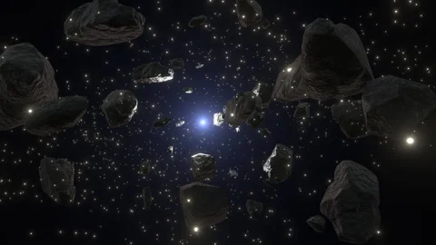 Flying Meteorite in Space Video stock 313922773