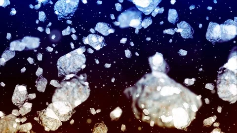 Flying Meteorites. Abstract Loopable Background Stock Footage 69801943