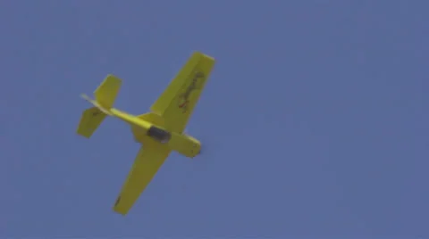Flying mini plane Stock Footage 38032139